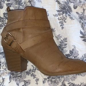 Tan heeled booties